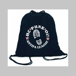 Hardcore Punk Oi! Antifa League ľahké sťahovacie vrecko ( batôžtek / vak ) s čiernou šnúrkou, 100% bavlna 100 g/m2, rozmery cca. 37 x 41 cm